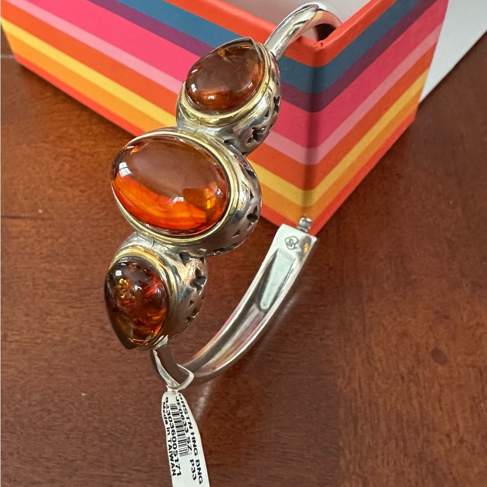 Brighton Silver Bracelet with Amber Stones